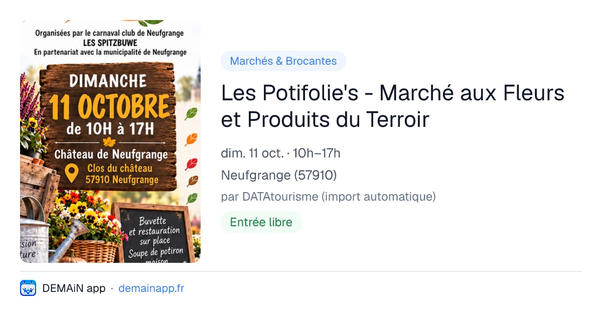 Les Potifolie's - Marché aux Fleurs et Produits du Terroir — Neufgrange