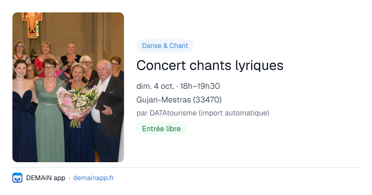 Concert chants lyriques — Gujan-Mestras