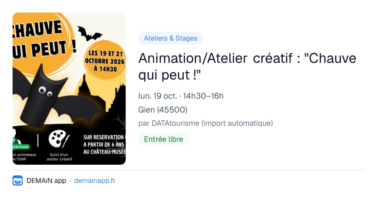 Animation/Atelier créatif : "Chauve qui peut !" — Gien
