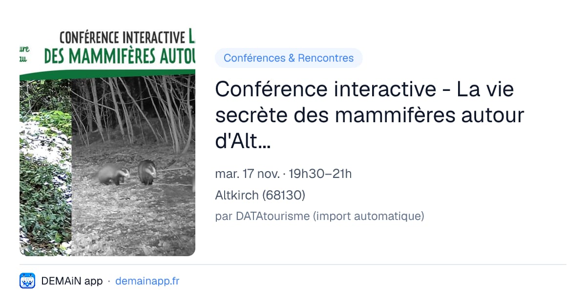 Conférence interactive - La vie secrète des mammifères autour d'Altkirch — Altkirch