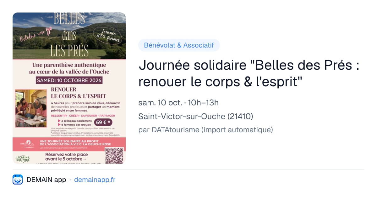 Journée solidaire "Belles des Prés : renouer le corps & l'esprit" — Saint-Victor-sur-Ouche