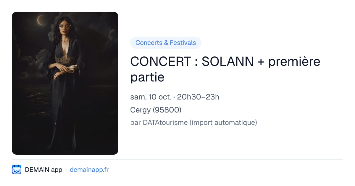 CONCERT : SOLANN + première partie — Cergy