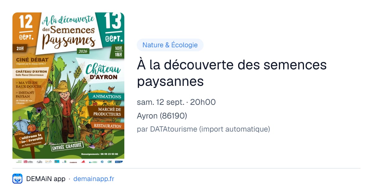 À la découverte des semences paysannes — Ayron