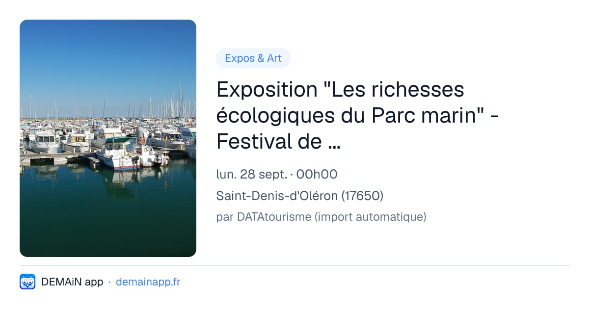 Exposition "Les richesses écologiques du Parc marin" - Festival de la Migration 2026 — Saint-Denis-d'Oléron