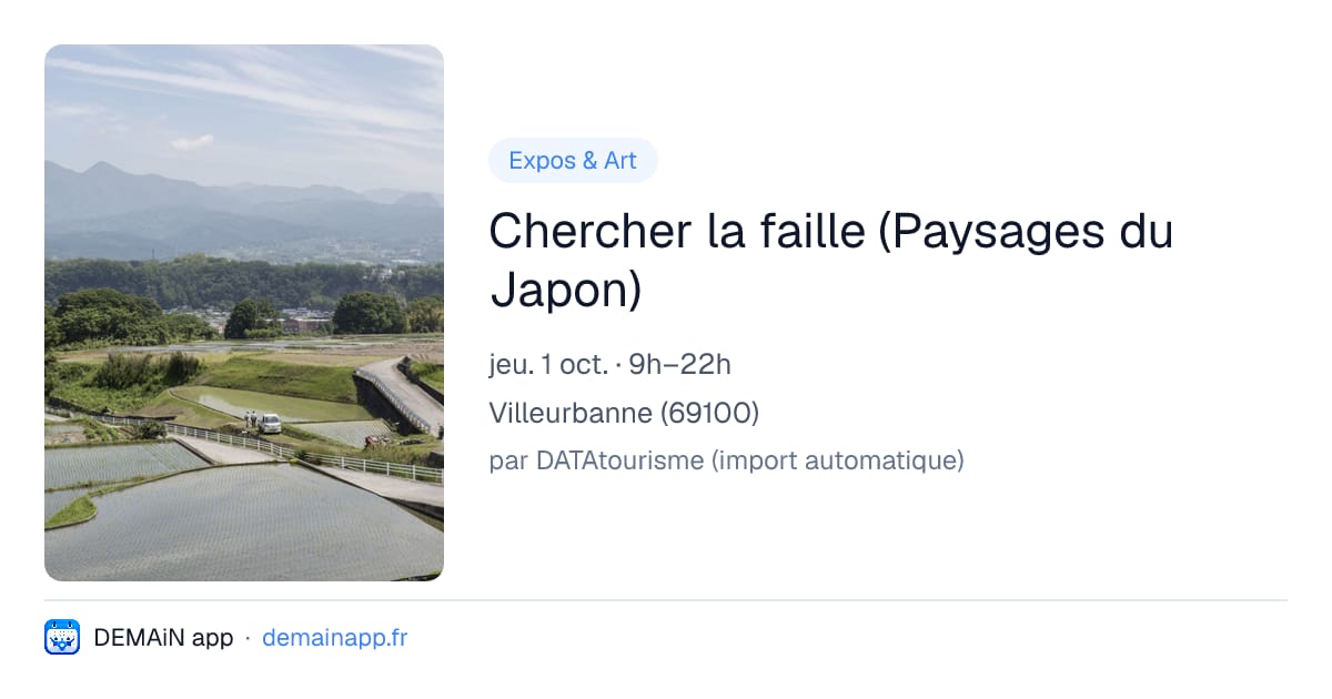 Chercher la faille (Paysages du Japon) — Villeurbanne