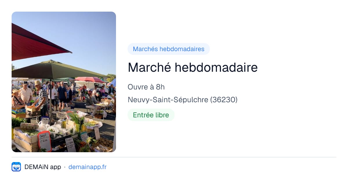 Marché hebdomadaire — Neuvy-Saint-Sépulchre