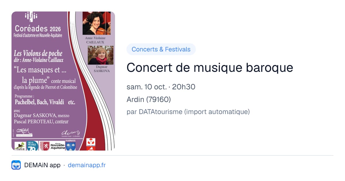 Concert de musique baroque — Ardin