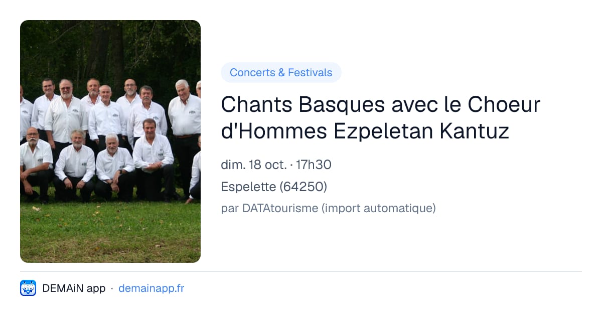 Chants Basques avec le Choeur d'Hommes Ezpeletan Kantuz — Espelette