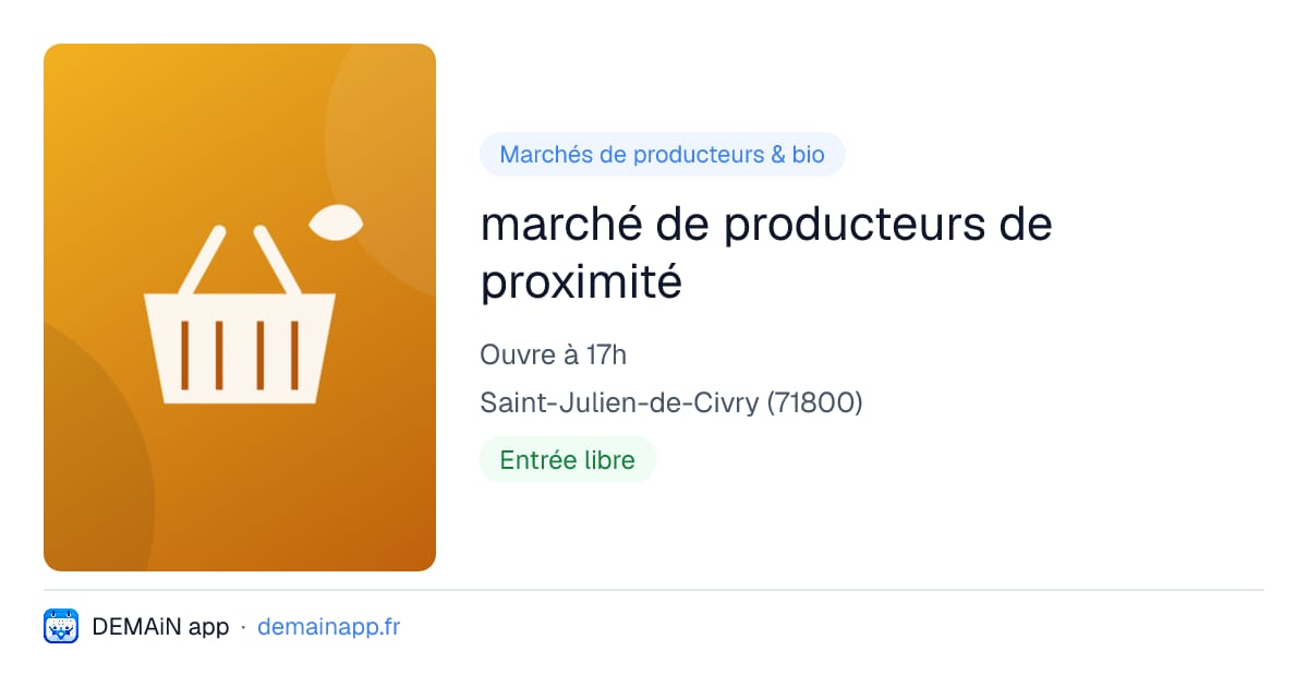 marché de producteurs de proximité — Saint-Julien-de-Civry