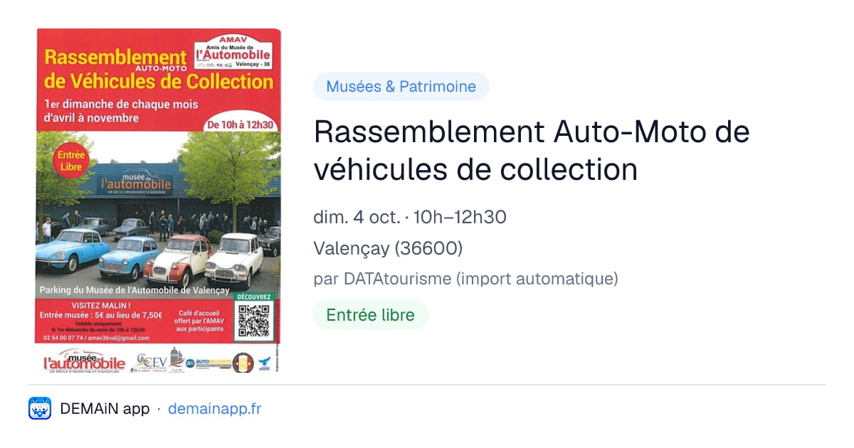 Rassemblement Auto-Moto de véhicules de collection — Valençay