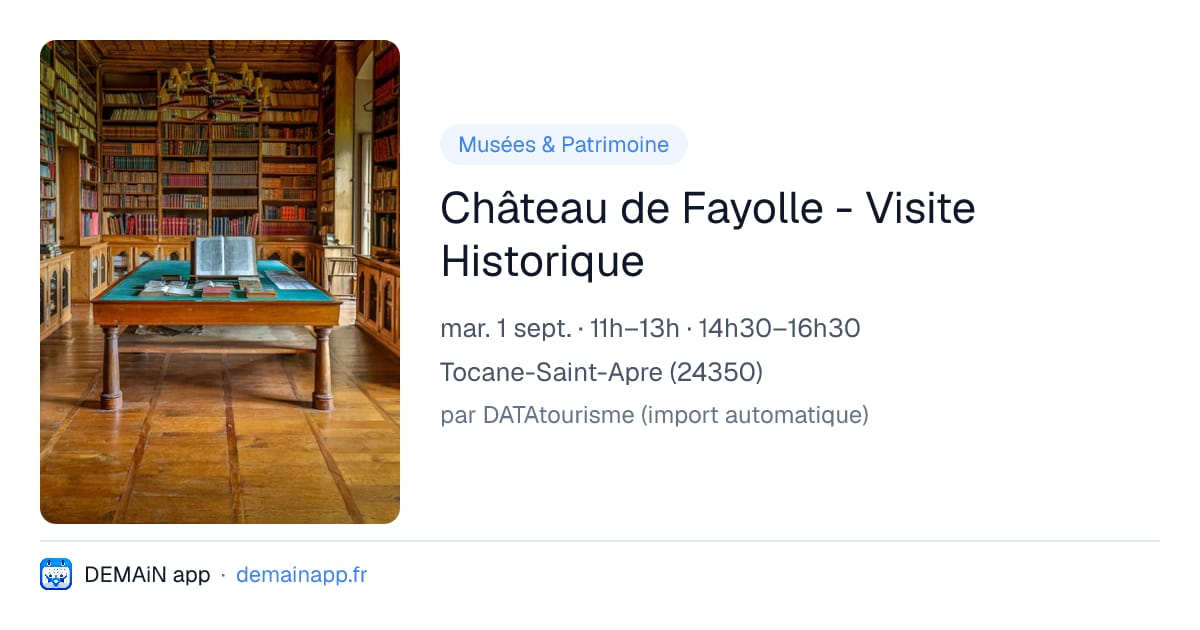 Château de Fayolle - Visite Historique — Tocane-Saint-Apre