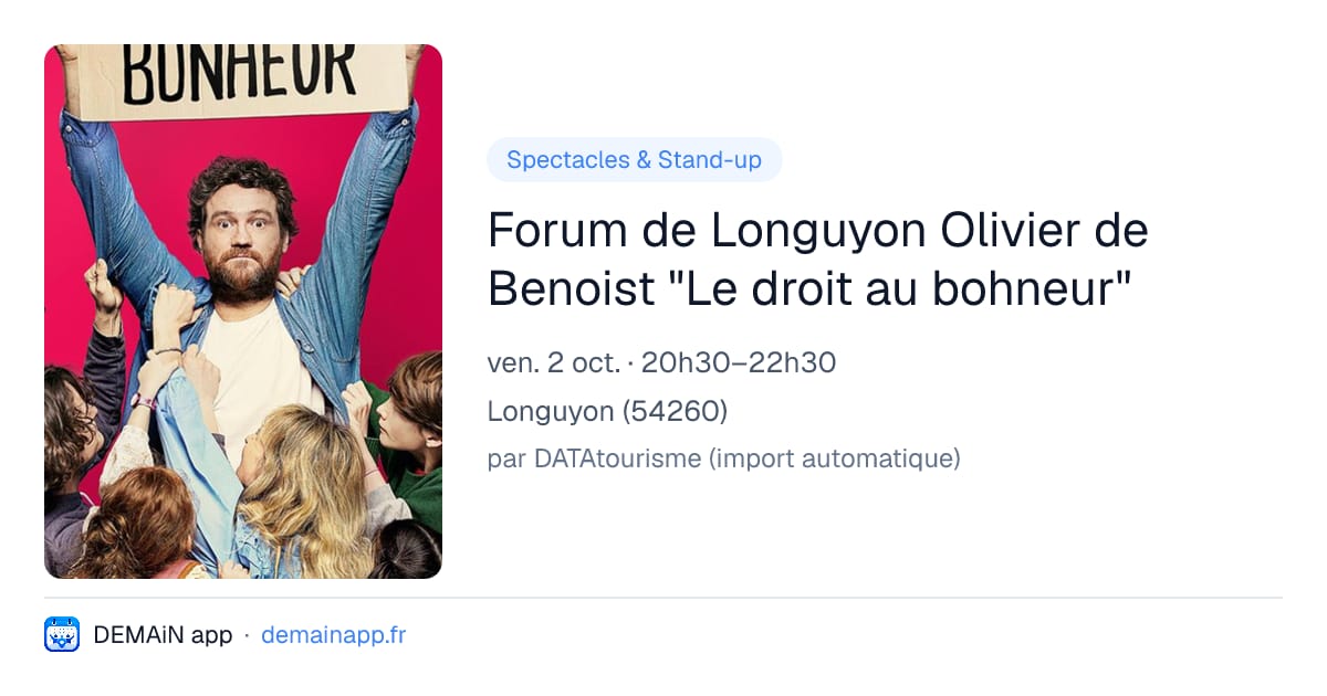 Forum de Longuyon Olivier de Benoist "Le droit au bohneur" — Longuyon