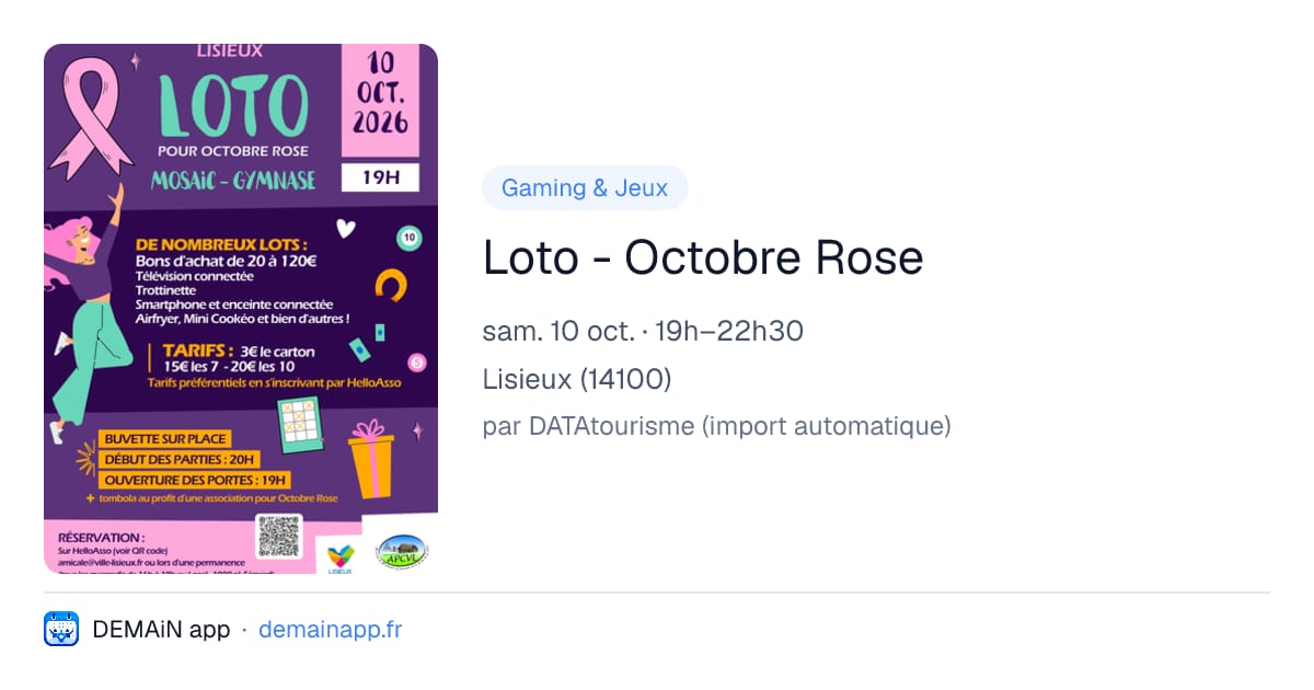 Loto - Octobre Rose — Lisieux