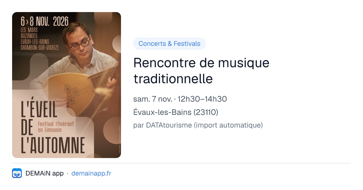 Rencontre de musique traditionnelle — Évaux-les-Bains