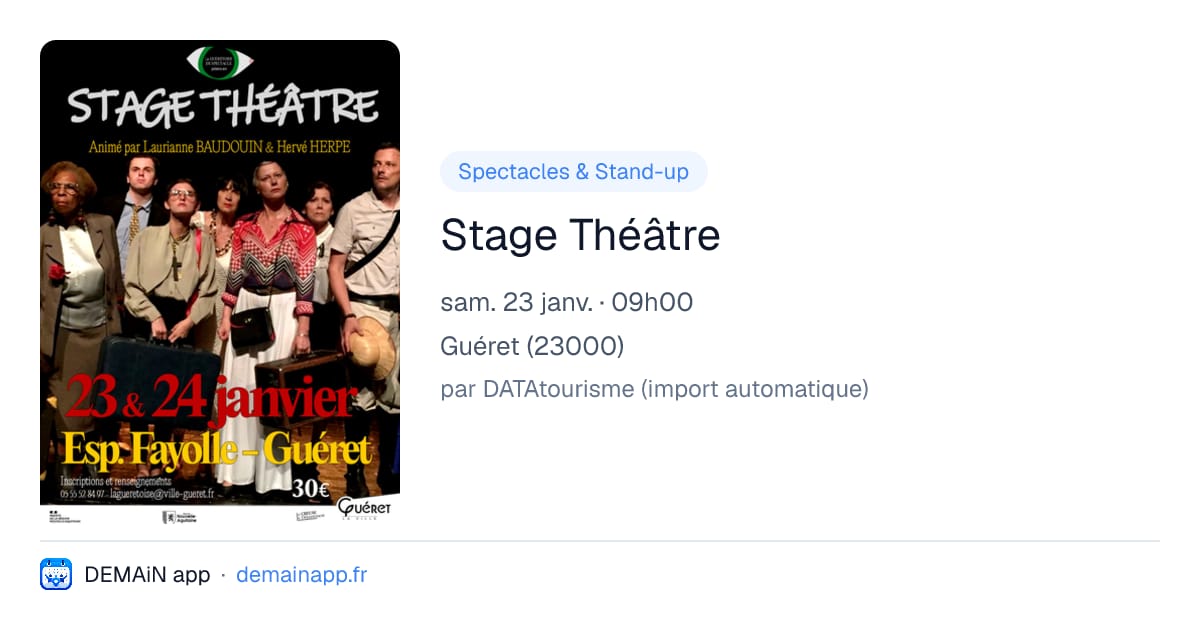 Stage Théâtre — Guéret