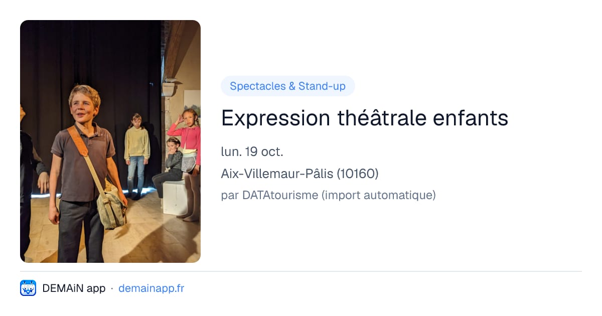 Expression théâtrale enfants — Aix-Villemaur-Pâlis
