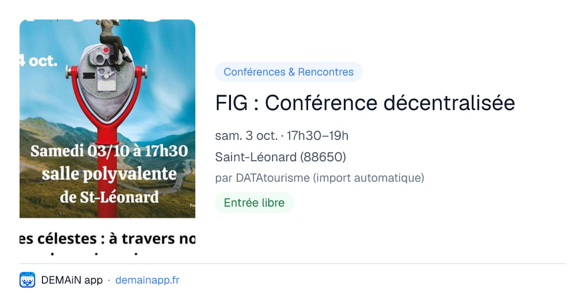 FIG : Conférence décentralisée — Saint-Léonard
