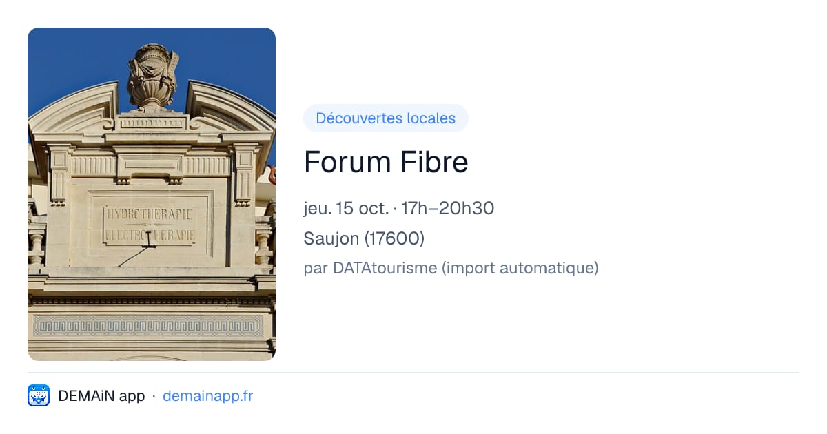 Forum Fibre — Saujon