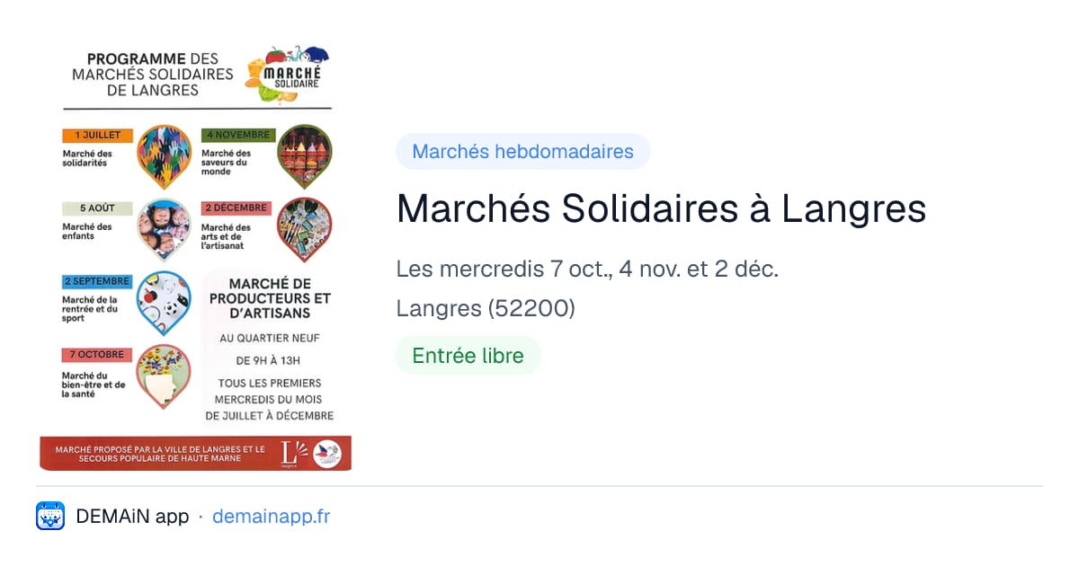 Marchés Solidaires à Langres — Langres