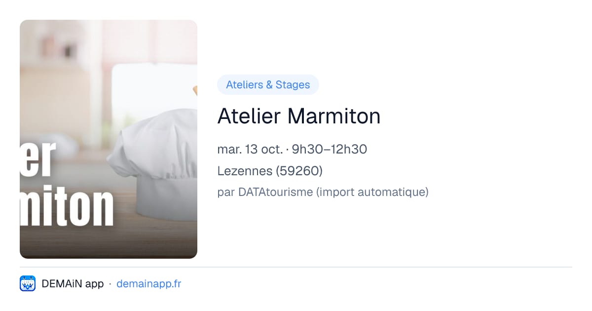 Atelier Marmiton — Lezennes