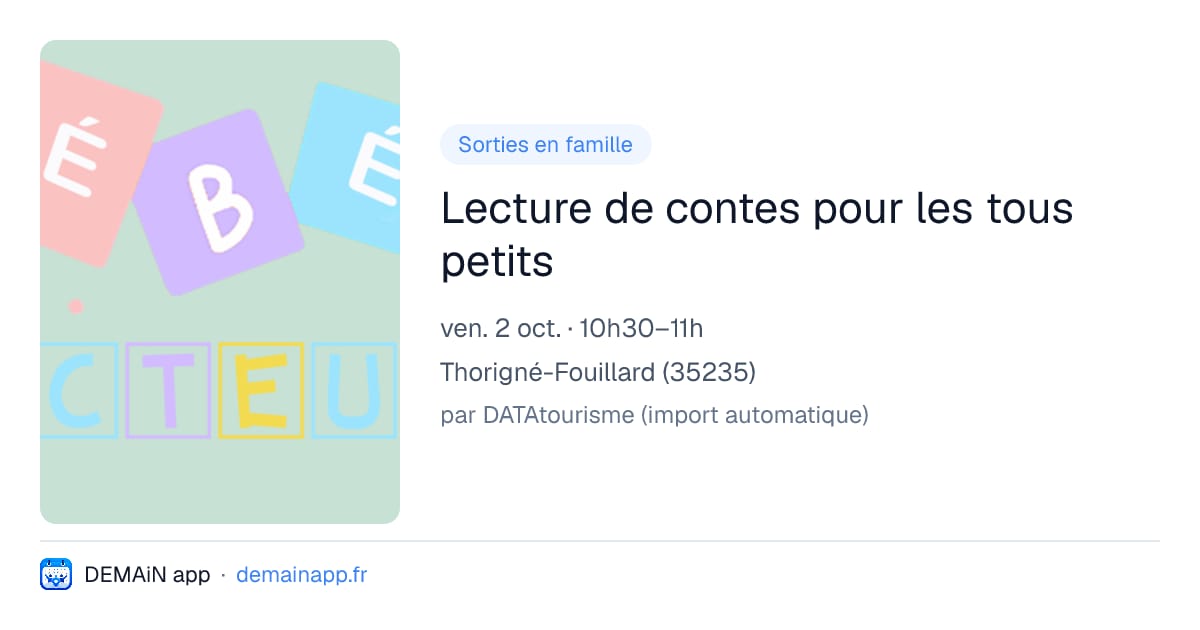 Lecture de contes pour les tous petits — Thorigné-Fouillard
