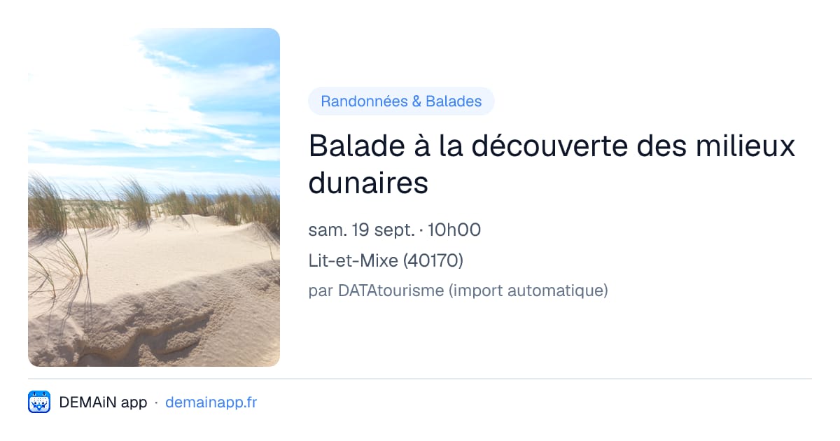 Balade à la découverte des milieux dunaires — Lit-et-Mixe