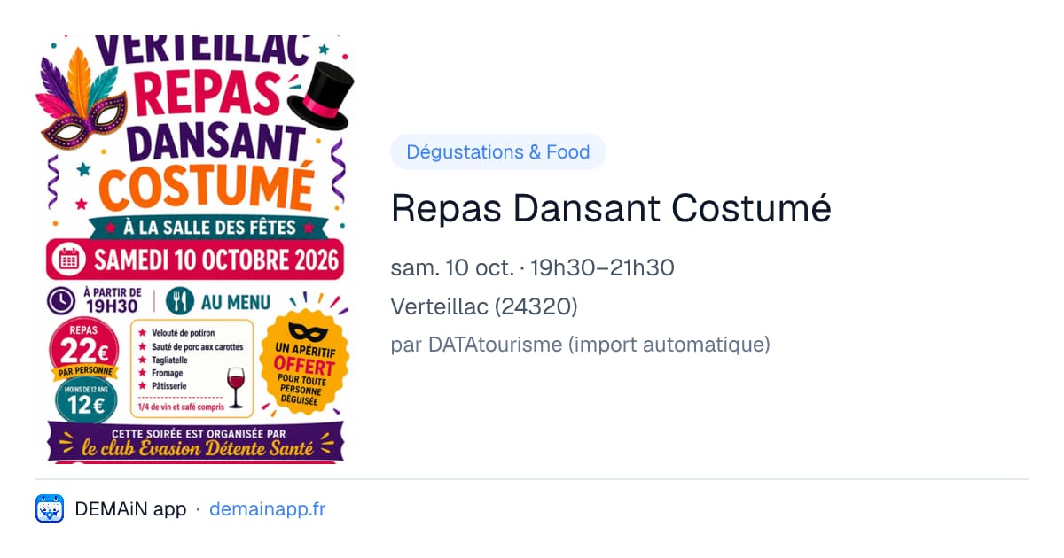 Repas Dansant Costumé — Verteillac