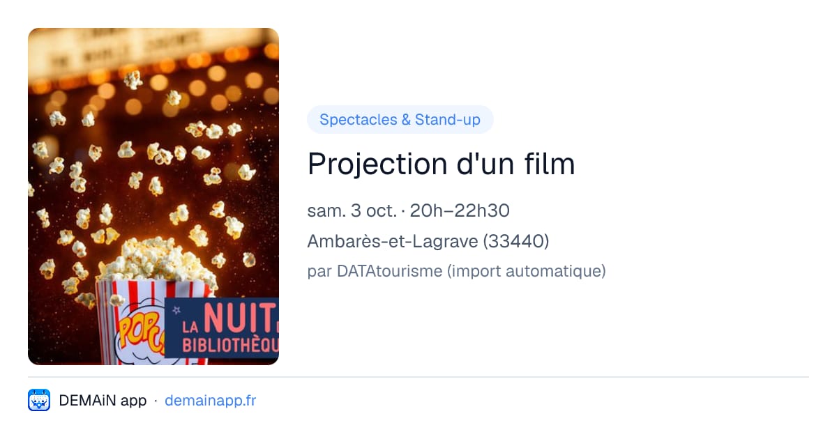 Projection d'un film — Ambarès-et-Lagrave