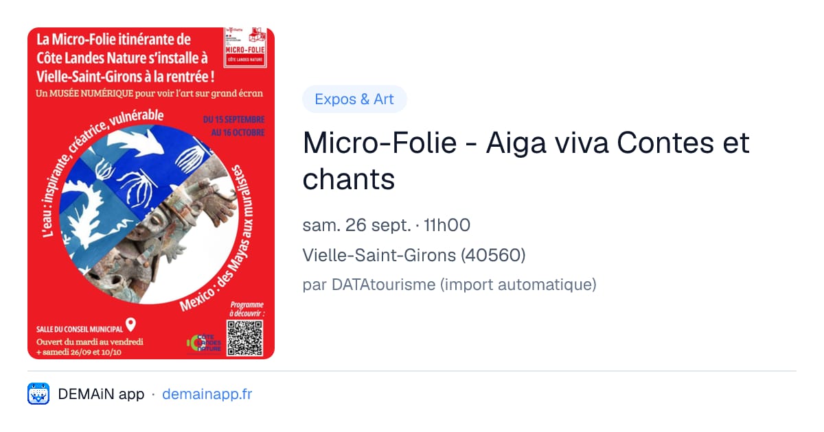Micro-Folie - Aiga viva Contes et chants — Vielle-Saint-Girons