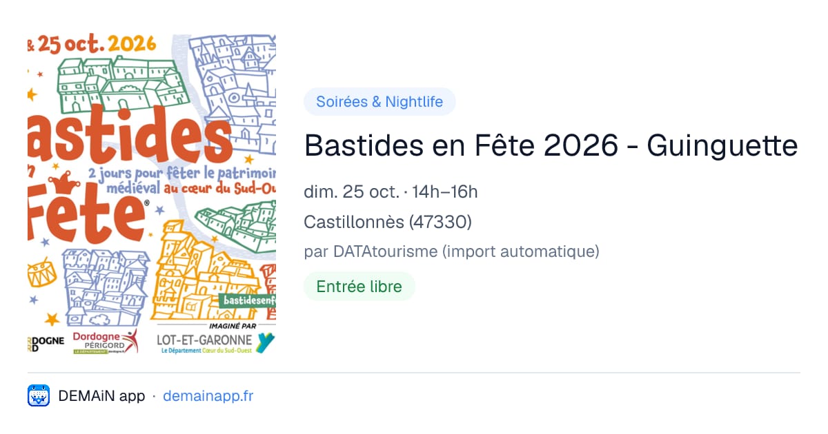 Bastides en Fête 2026 - Guinguette — Castillonnès