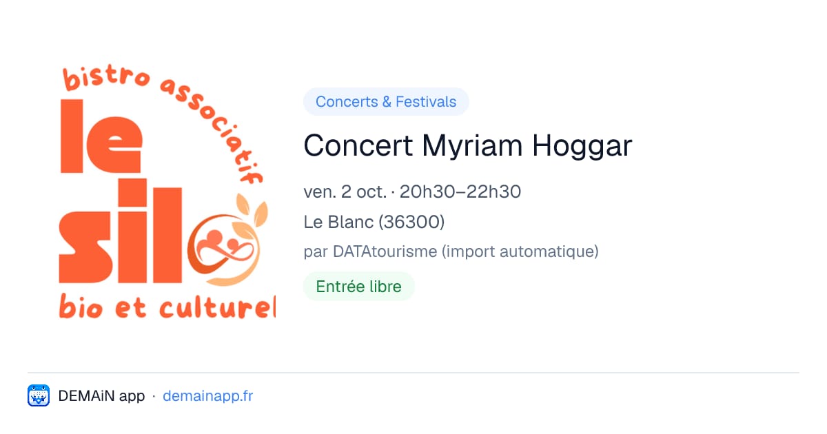 Concert Myriam Hoggar — Le Blanc