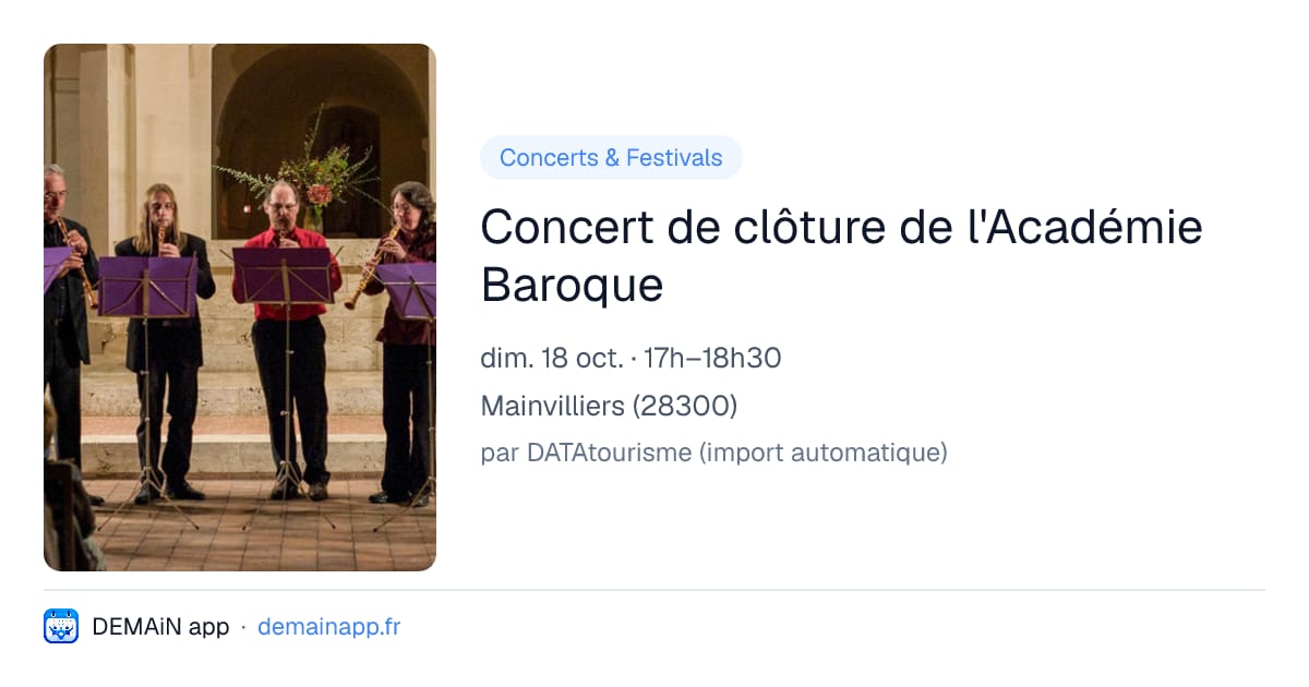 Concert de clôture de l'Académie Baroque — Mainvilliers