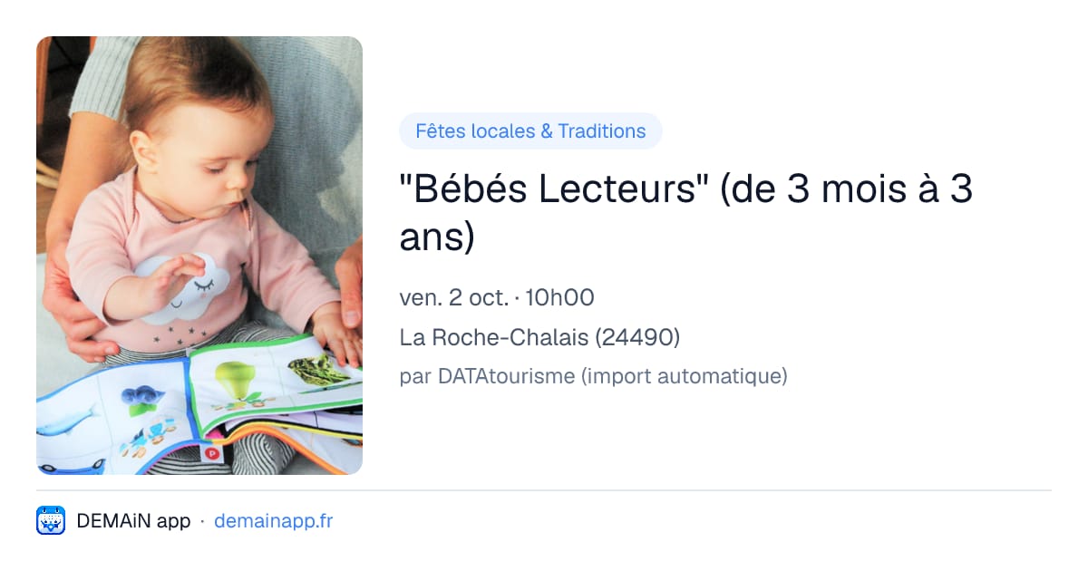 "Bébés Lecteurs" (de 3 mois à 3 ans) — La Roche-Chalais