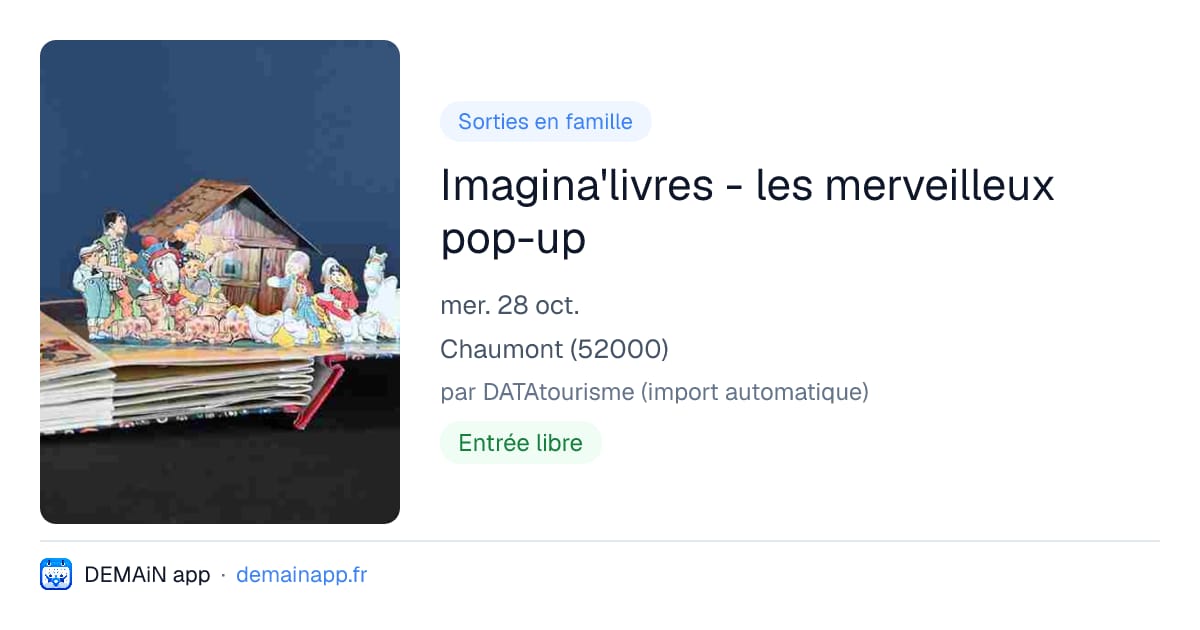Imagina'livres - les merveilleux pop-up — Chaumont