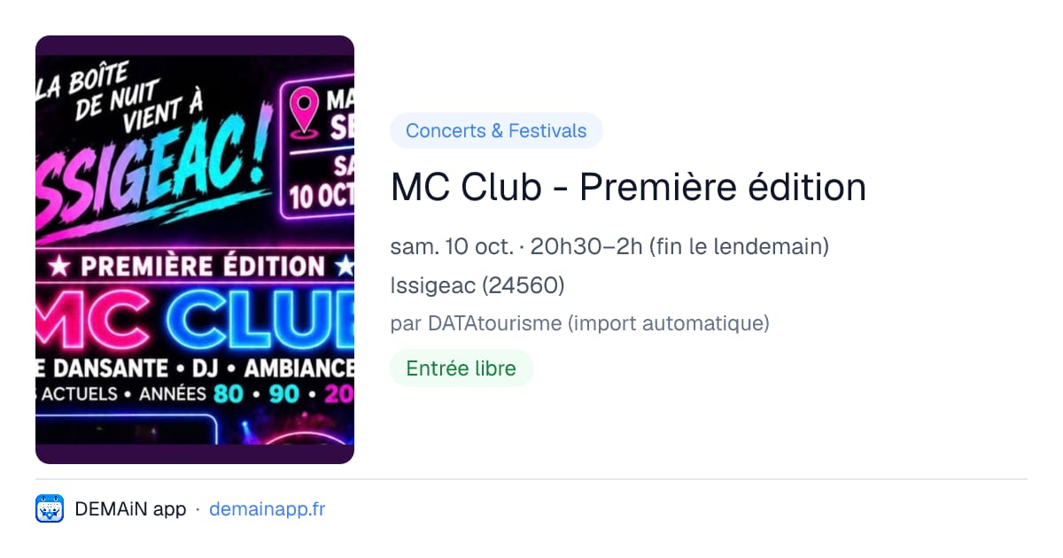 MC Club - Première édition — Issigeac