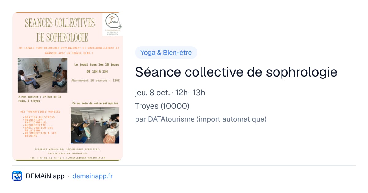 Séance collective de sophrologie — Troyes