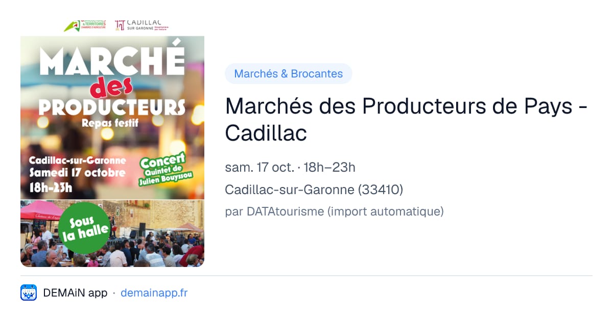 Marchés des Producteurs de Pays - Cadillac — Cadillac-sur-Garonne