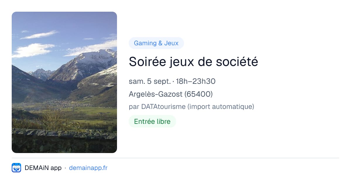 Soirée jeux de société — Argelès-Gazost