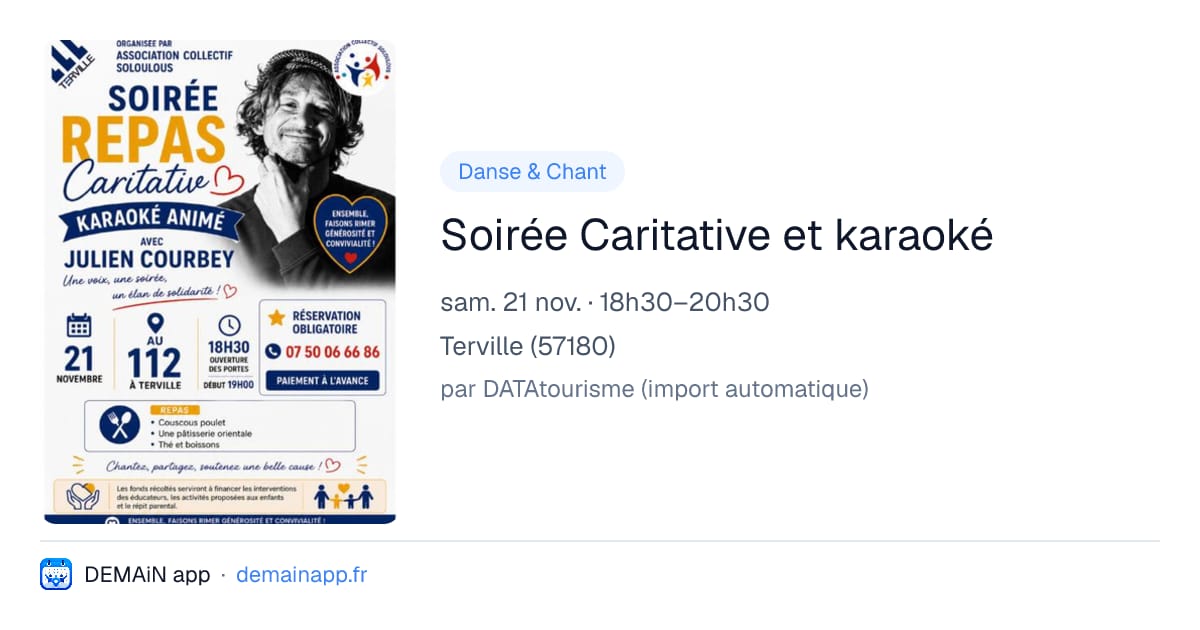 Soirée Caritative et karaoké — Terville