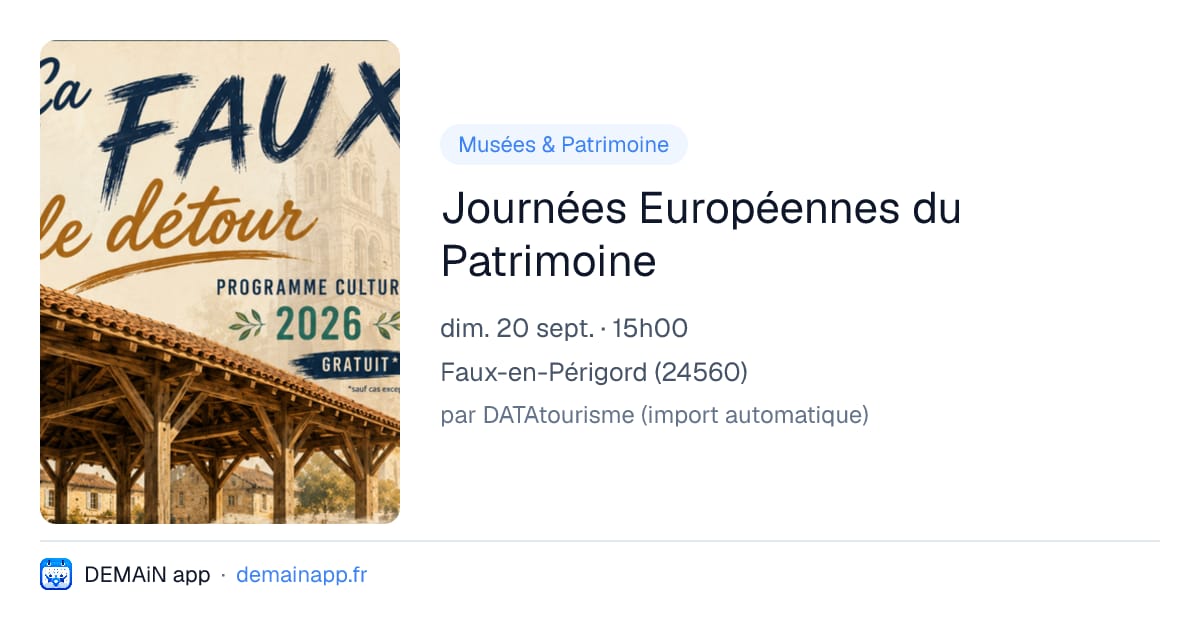 Journées Européennes du Patrimoine — Faux-en-Périgord