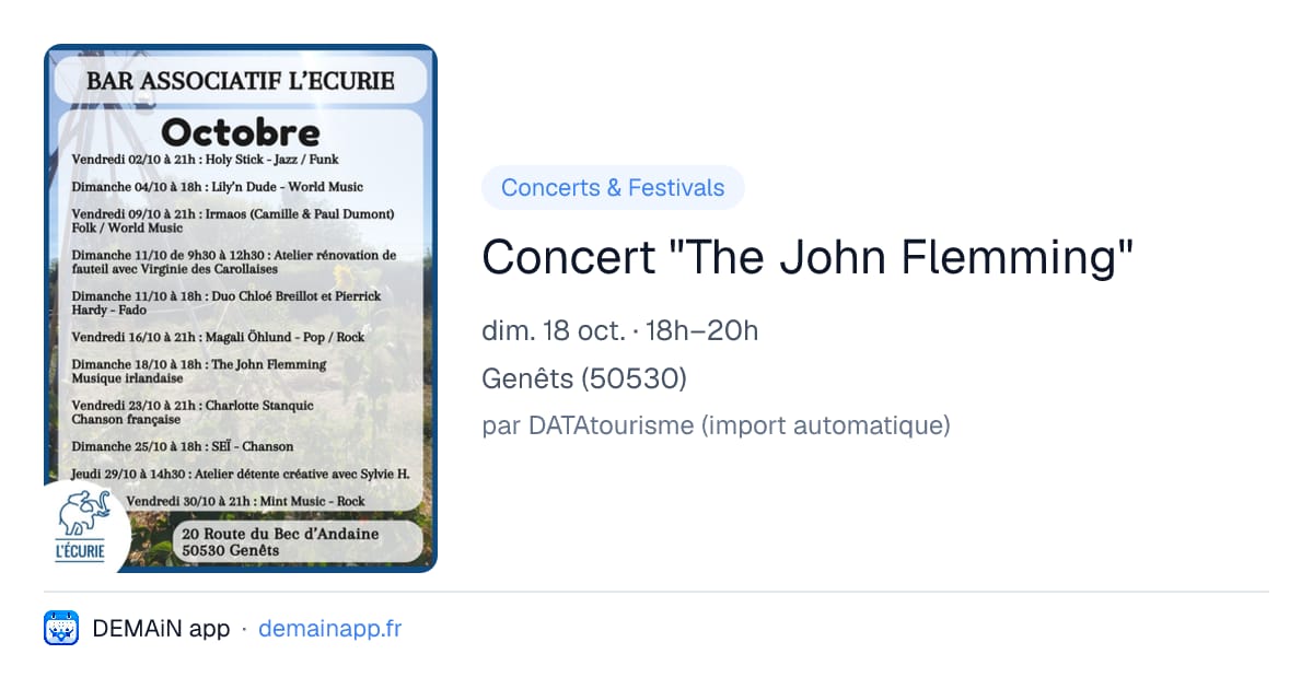 Concert "The John Flemming" — Genêts