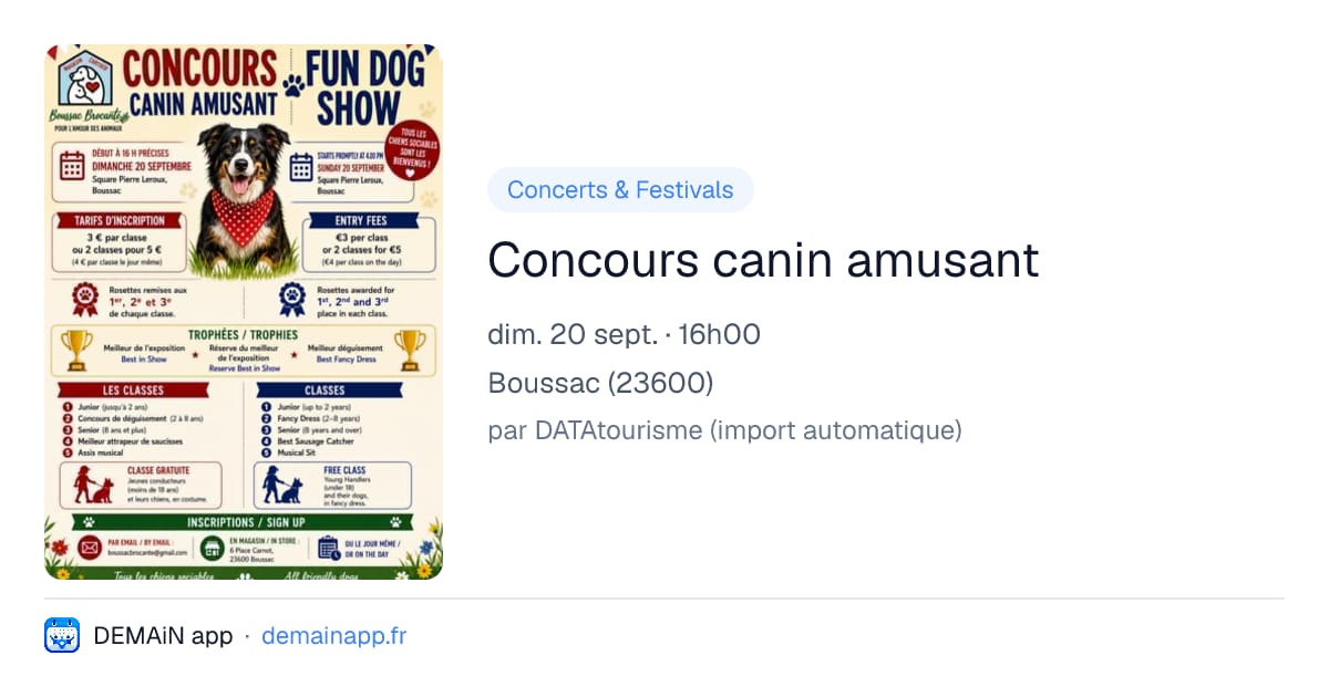 Concours canin amusant — Boussac