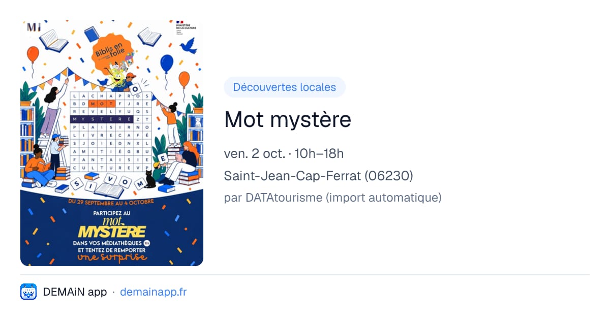 Mot mystère — Saint-Jean-Cap-Ferrat