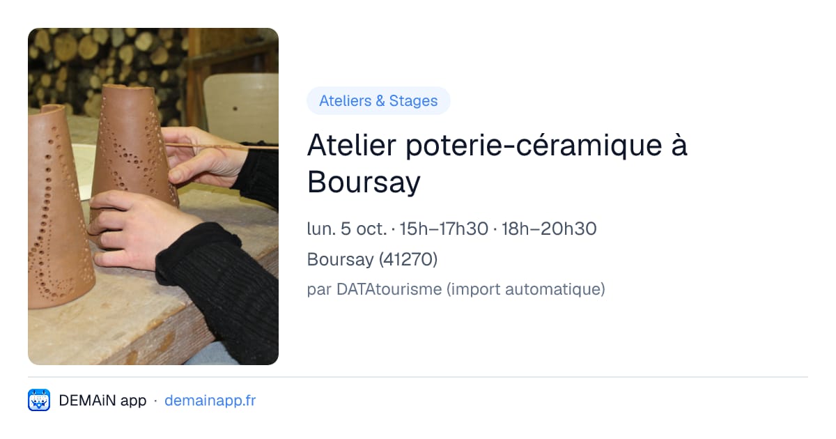Atelier poterie-céramique à Boursay — Boursay