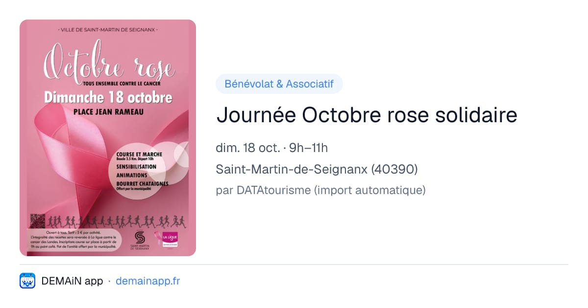 Journée Octobre rose solidaire — Saint-Martin-de-Seignanx