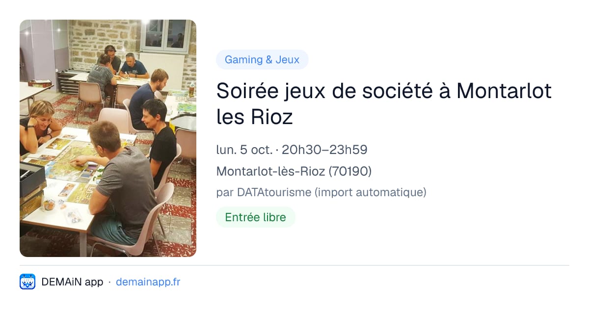 Soirée jeux de société à Montarlot les Rioz — Montarlot-lès-Rioz