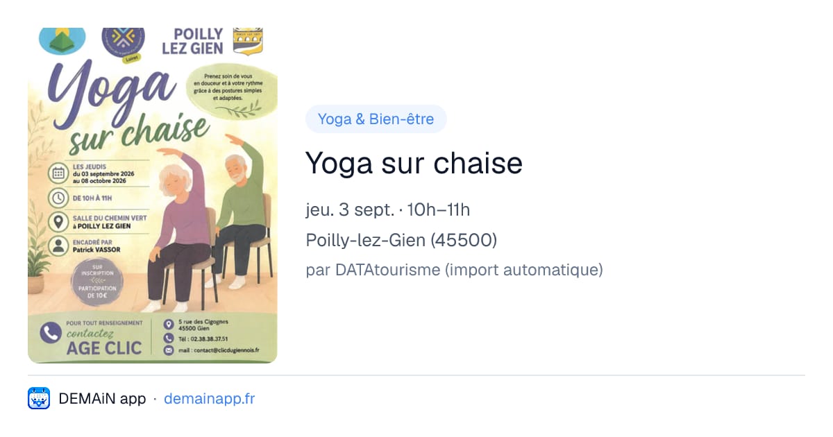 Yoga sur chaise — Poilly-lez-Gien