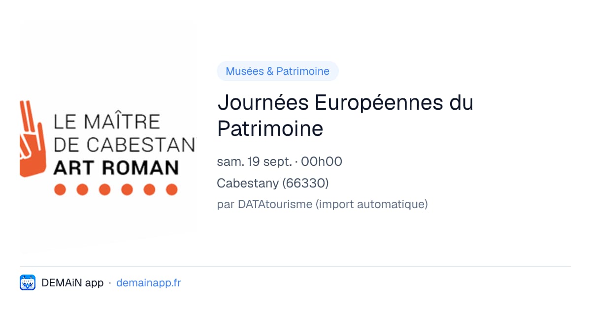Journées Européennes du Patrimoine — Cabestany
