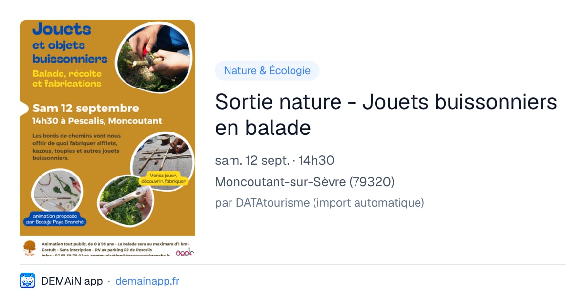 Sortie nature - Jouets buissonniers en balade — Moncoutant-sur-Sèvre
