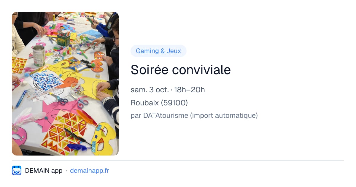 Soirée conviviale — Roubaix